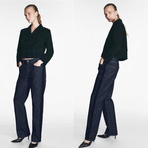 NWT New Zara MID-WAIST SIDE STRIPE JEANS Size 6